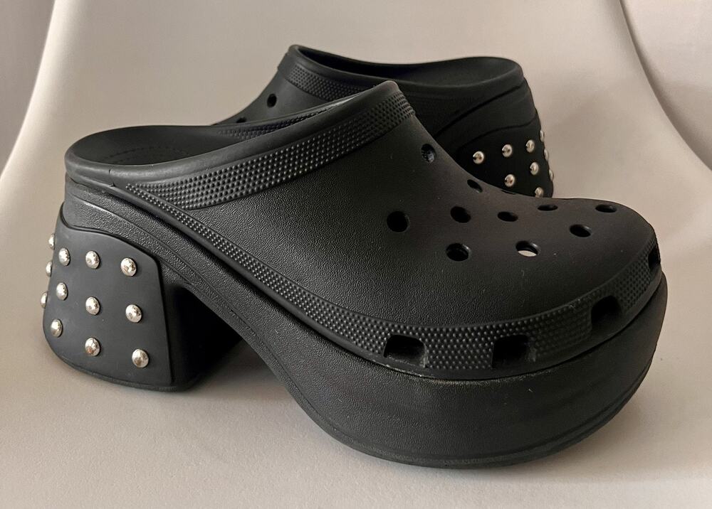 Crocs Siren Studded Platform Clogs Black Women's 10 Men's 8 Goth Punk Rare